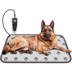 Large Dog Heating Pad 34x21in Waterproof Pet Heating Pad for Dogs Smart Thermostat Switch, Whelping Supplies Heated Dog Bed,Adding Wire Rope Wires Puppy Heating Pad Mat-Whelping Box for Dogs