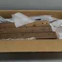 5FT Wooden Garden Bridge Arch Stained Finish Footbridge Decorative Backyard Bridge with Double Safety Railings Outdoor Lawn Pond Bridge Walkway for Garden Yard Patio Courtyard Farm Stream Creek