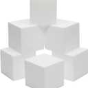Juvale 6 Pack White Polystyrene Foam Cubes for DIY Craft, Floral Arrangements, Art Supplies, and Decorations (4x4x4 Inch) - Craft Foam Blocks