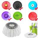 YWSHF 5 PCS Spin Mop Heads Replacement Refill for Old Hurricane Mr.Clean 360 Spin Magic Rotating Round Mop Microfibre Universal Spin Mop Heads Clean Mop Head Refill for Standard Mops (White-5PCS)