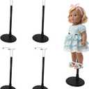 4PCS Doll Stand Compatible with American Girl Accessories,Fit 15, 16, 17, 18, 19, 20, and 21 inch Dolls, Waist 2" - 4",Black