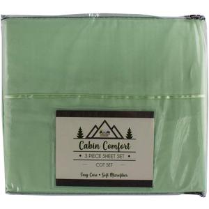 Everything Summer Camp Comfort - Cabin Sheet for Camping and RV - Fits All Cot Size Beds - 72 x 28 Inches - Super Soft (3 Piece Set, Fitted, Flat, Pillowcase), Mint Green