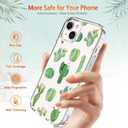 GiiKa for iPhone 14 Plus Case with Screen Protector, 6.7" Clear Full Body Shockproof Protective Floral Girls Women Hard Case with TPU Bumper Cover Phone Case for iPhone 14 Plus, Green Cactus
