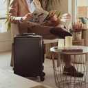 LEVEL8 Aluminum Zipperless Luggage 20 Inch, Carry on Suitcases with Wheels, Dark Grey