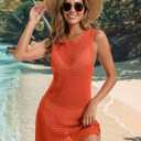 Lylinan Womens Swimsuit Coverup Summer Sleeveless Outfits Swimwear Bathing Suit Cover Ups Beach Dresses S-XXL (Orange, XXL)