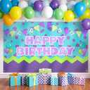3 x Monster Party Decorations Monster Birthday Backdrop 5x3ft Happy Birthday Banner Background for Baby Shower Party Cake Table Supplies