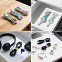 4 x Silicone Cable Ties, Cord Organizer Ties, Cord Ties Reusable, Cord Wrap Cable Organizer 5Inch Cable Management 10 Pcs (5 Color) Cbfoeyk