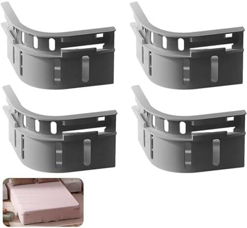 jkahh Sheet Straps Bed Sheet Holder Lock Sheet Holder Fitted Sheet Straps Fit All Mattress SizeBed Sheet Holders for Corners (Grey)