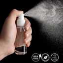 3 x dhrbsx Spray bottles small, 2oz/50ml Clear Empty Fine Mist Plastic Mini Travel Continuous Bottle Set, Small Refillable Liquid Containers 6pack with 2pcs Funnels and 12pcs Labels