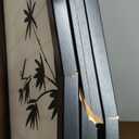 Bamboo Print Room Divider, Black 4-Panel Screen - Privacy & Decor, 72"W x 1"D x 71"H