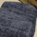 Chenille Throw Pillow Covers 20x20 Inch Set of 2 Farmhouse Textured Solid Color Accent Pillows for Couch Sofa Bed Living Room Home Decor,Coastal Navy Blue