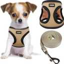 YIMEIS Dog Harness and Leash Set, No Pull Soft Mesh Pet Harness, Reflective Adjustable Puppy Vest for  Dogs, Cats (Flesh Pink, X-Small (Pack of 1)
