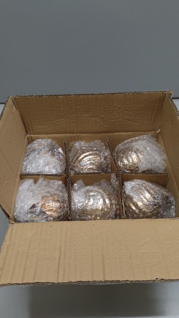 Threan 6 Pcs Large Vintage Mercury Glass Christmas Ornaments 3.15" Hanging Christmas Ball Ornaments Antique Embossed Ball Decorations for Xmas Tree Garland Wreath Holiday Decor(Brown, Twist)