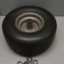 LotFancy 13x6.50-6 Flat Free Lawn Mower Tire and Wheel, 3/4" or 5/8" Bearings, 5.5" Centered Hub, Smooth Tread Tire for Zero Turn Mowers