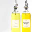 Molimoli Oil and Vinegar Dispenser with Metal Pour Spout, Weighted Pourer, Glass Bottle Dispenser for Kitchen, Olive Oil Cruet, Glass Olive Oil Bottle | 500ml, Set of 2