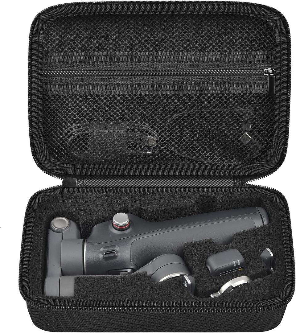Comecase Osmo Mobile 8/ 7P Case Compatible with DJI OM 8/ OM 7 Pro/7 Gimbal Stabilizer, Travel Bag with Mesh Pocket & Sponge Padding for Smartphone Gimbal Stabilizer Accessories -Black