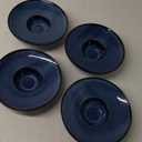 Soup Bowls, Soup Plates, 5.1 oz, Porcelain Pasta Bowl Set of 4, Wide Edge Shallow Bowl Plates, Rimmed Bowls with Rim, Best Choice for High-End Restaurants and Foodies,Royal Blue 9.8 Inch