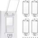 4 Pack Light Switch Guard Cover Baby Child Proof Wall Light Switch Cover Guard for Rocker Protects Your Lights or Circuits from Being Accidentally Turned on or off (Clear)