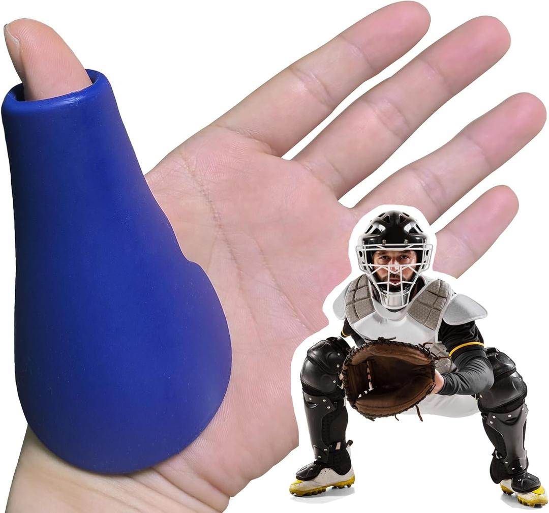 MIPREZT Catcher's Thumb Shield Baseball Thumb Guard 2 Size (Adult & Youth) Baseball & Softball Catchers Thumb Protector for Baseball Catcher Gear Training Aid Catcher Accessories Reduce Sting (Blue)