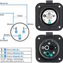 15 Amp RV Shore Power Inlet, EilxMag 125V Flanged Inlet Power Inlet Port Plug NEMA 5-15P RV Outlet with Integrated Dual 18" Cord ETL Approved