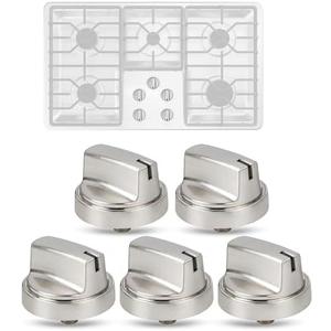 4Pcs Upgraded WB03X29300 Gas Stove Knobs for GE Range Surface Burner Knob, Gas Range Knobs Replacements for JGP3030SL1SS JGP3030SL2SS Cooktop Knob Replace for GE Part Number AP6301265 4585904