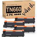 v4ink TN660 Toner Compatible Replacement for Brother TN660 TN630 TN-630 TN-660 Toner Cartridge Black for Brother Printer hl-l2300d hl-l2320d hl-l2380dw dcp-l2540dw mfcl2700dw mfc-l2700dw mfc-l2740dw