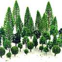 SaktopDeco 40 PCS Miniature Trees Bushes Model Trees Diorama Trees Woodland Scenic Train Scenery Railroad Architecture Fake Trees