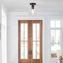 2 Pack Black Modern Semi Flush Mount Ceiling Light,Rustic Ceiling Light Fixture for Closet Hallway Entryway,Hallway Ceiing,Matte Black Finish (6 in)