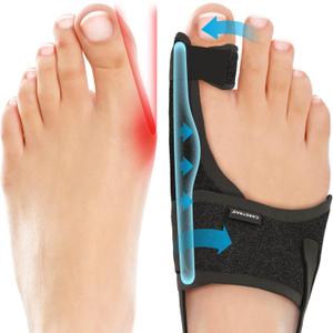 Caretras 2-Pack Bunion Corrector for Women & Men, Orthopedic Bunion Splint for Hallux Valgus Pain Relief, Big Toe Separator, Adjustable Day/Night Support, Comfortable Hammer Toe Straightener