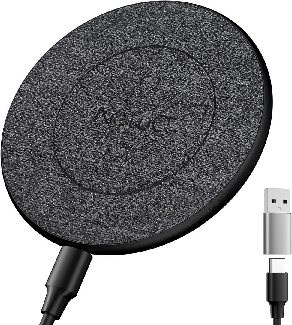 NewQ Wireless Charger, 15W Max Wireless Charging Pad for iPhone 15 14 13 12 11 X 8 Mini/SE/Pro/Max/Plus, Samsung Galaxy S23/S22/S21/S20/S10/S9/S8/S7/Note20/10/9/8, Air Pods/Pro/Galaxy Buds/+, 1 Pack