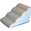 Dog Stairs, Curved Pet Step with Leakproof Cover, High Density Foam Cat Ramp for Bed Or Sofa, 3 Tiers, Grey 24"x 15"