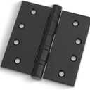 Haidms 304 Stainless Steel Matte Black 4'' Door Hinges for Exterior Doors Ball Bearing Door Hinges 4in x 4in with Square Corners, Heavy-Duty, 3PACK