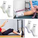 5 Paris Cute Pilates Grip Socks for Women Ruffle Embroidery Non Slip Cotton Yoga Socks for Ballet Barre Workout Hospital Pilates Lover Gifts (White)
