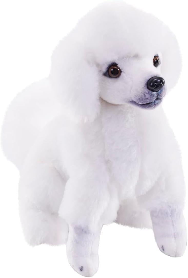 Wild Republic Rescue Dog, Poodle, Stuffed Animal, with Sound, 5.5 inches, Gift for Kids, Plush Toy, Fill is Spun Recycled Water Bottles, White