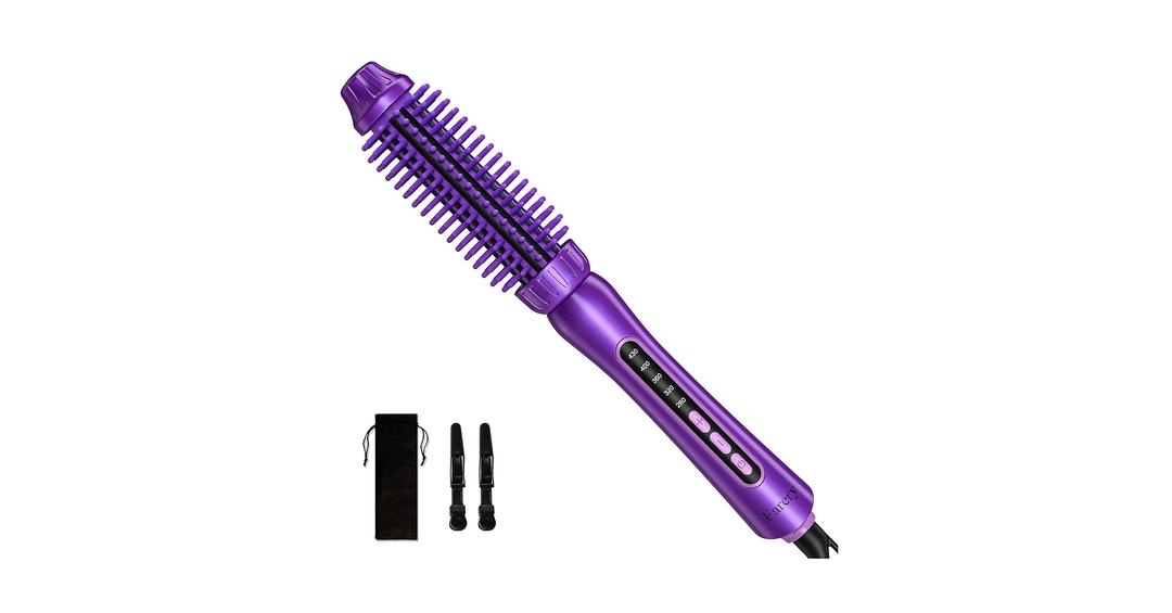 Thermal Brush 1 Inch for Short Hair, Anti-Scald & No Falling Off Flexible Silicone Bristles Heated Round Brush, Ceramic Tourmaline Styling Brush, 5 Temperatures Curling Brush, Dual Voltage Thermal Brush 1 Inch for Short Hair, Anti-Scald & No Falling Off Flexible Silicone Bristles Heated Round Brush, Ceramic Tourmaline Styling Brush, 5 Temperatures Curling Brush, Dual Voltage