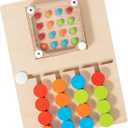 Battle Toys for Kids 3+ Years Preschool Logic Game Brain Teasers Boys Girls Four-Color Educational Wooden Toy for 3 4 5 6 Years Travel Toys Family Games (Small)