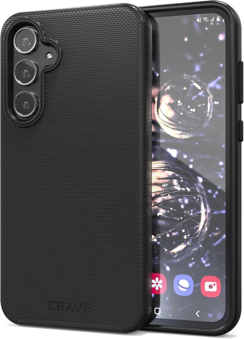Crave for Samsung Galaxy A55 Case, Shockproof Protection Dual Layer Case for Galaxy A55 (6.6 inch) - Black