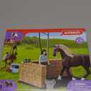 schleich HORSE CLUB  19-Piece Equestrian Washing Area Horse Playset with Horse and Rider Figurines, Washing Stall with Moving Swivel Hose Arm, Horse Toys for Girls & Boys Ages 5+