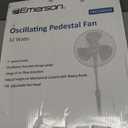 Emerson 16-inch Oscillating Pedestal Fan with Precision 3-Speed Wind Control and Adjustable Tilt and Height, White, FAO1605W