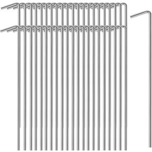 Oligei 45 Pack Tent Stakes, Stakes for Outdoor Decorations, Tent Stakes Heavy Duty, Metal Stakes, Tent Garden Stakes for Gardening & Canopies, Outdoor Christmas Decorations