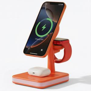4 in 1 Wireless Charging Station with Light 33W Fast Charger,Charging Station for iPhone Devices(iPhone 17/16/15/14/13/12,ipone Watch Series 10/9/8/7/Ultra 2/SE 2,Air-Pods 4/3/Pro/2)