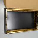 Wican Guest Towel Holder Tray for Bathroom, Oak and Iron Napkins Holder for Powder Room Dinning Table Wooden Basket for Disposable Paper Hand Towels Gold and Black (9.06 x 5.51 x 2.56 inchs)