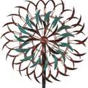 VEWOGARDEN 19" Dia Large Wind Spinner Outdoor with 6 Blades, Metal Kinetic Wind Sculptures & Spinners for Yard, Garden, Lawn Decorations