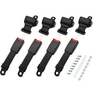 HOOTO Golf Cart Seat Belts(4 Pack), Universal Golf Cart Seat Belt Kit for Yamaha Club Car EZGO Go-Kart ATV UTV, 42" Retractable Club Car Seat Belts (Without Mounting Bar) Black