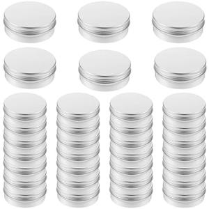 4 oz Tins with Lids, 30 Pack 4oz Tins Wide Mouth Aluminum Tin Cans, Durable Salve Containers Round Metal Tin with Lid,Candles or Salve(Silver)