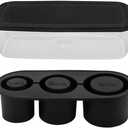 Ice Cube Tray with Lid, 3 Cube Silicone Ice Cube Trays for Freezer BPA Free & Odor Free for Cocktail Coffee (Black-Transparent)