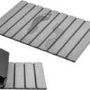AWW Foldable Stone Bath Mat, Super Absorbent Diatomaceous Earth Mat, Non-Slip 23.6 x 15.5 Inch Quick Drying Mat, Compact and Easy to Store Bath Mats for Bathroom, Easy to Clean, Grey