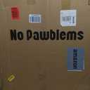 No Pawblems Free Standing Dog Gate with Door, 30'' Tall Foldable Dog Fence for Indoor & Outdoor, Up to 156 Inch Extra Wide Puppy Gate for Stairs, Hallways, Doorways, Deck, Yard (Black, 6 Panels)