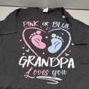 Baby Gender Reveal Grandpa Pink Or Blue Grandpa Loves You T-Shirt, Large