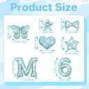 82Pcs Self Adhesive Pearl Letter Patches (A-Z),Number Patch 0-9,Glitter Pearl Letter Patches Rhinestone Applique for DIY Clothes, Bags, Shoes Blue